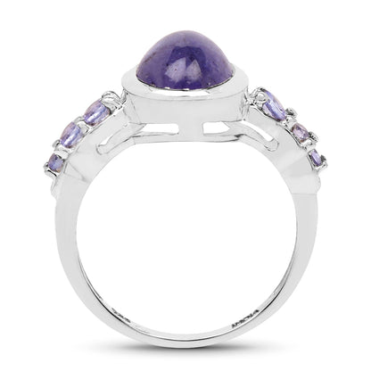 3.82 Carat Genuine Tanzanite .925 Sterling Silver Ring Bids.com
