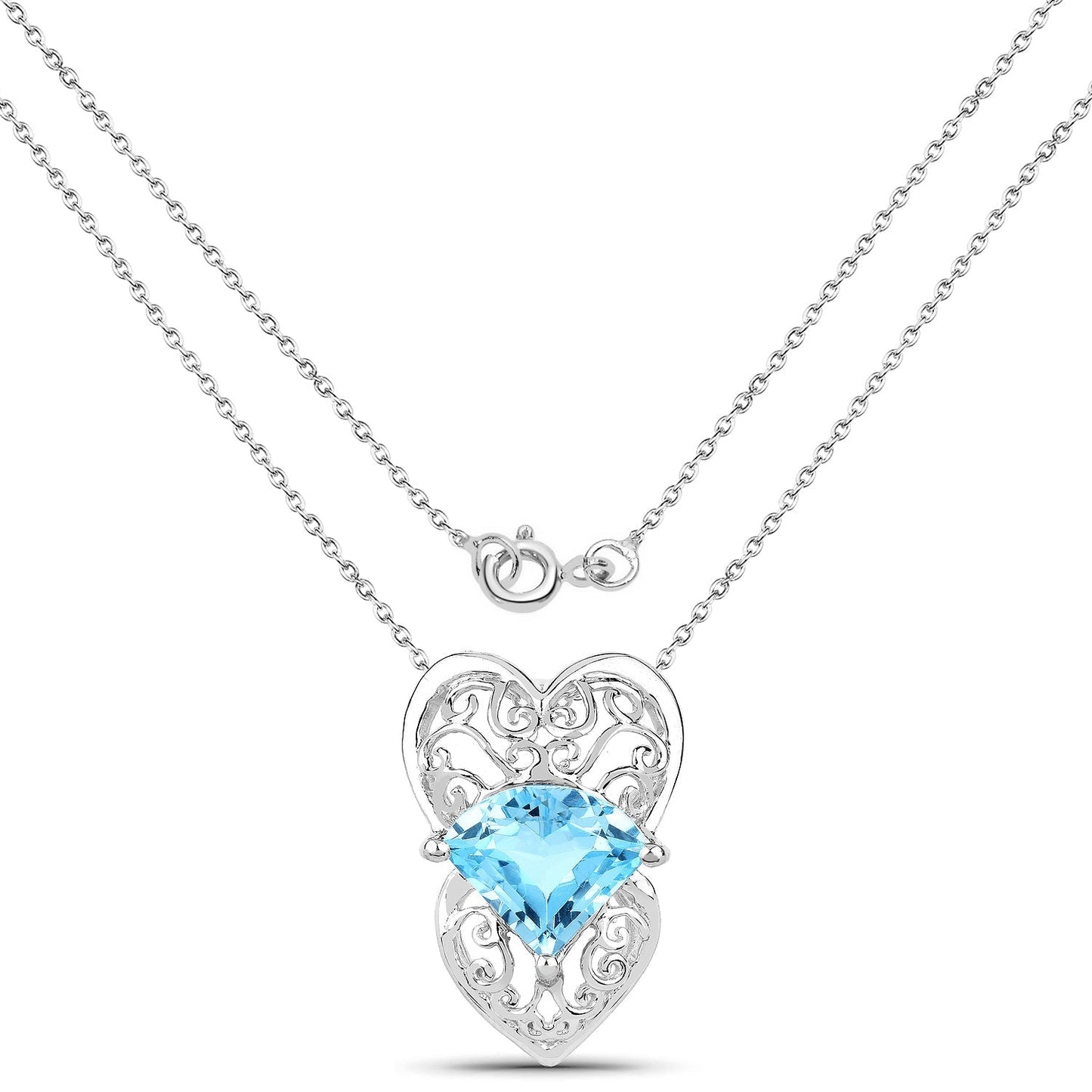 4.65 Carat Genuine Swiss Blue Topaz .925 Sterling Silver Pendant Bids.com