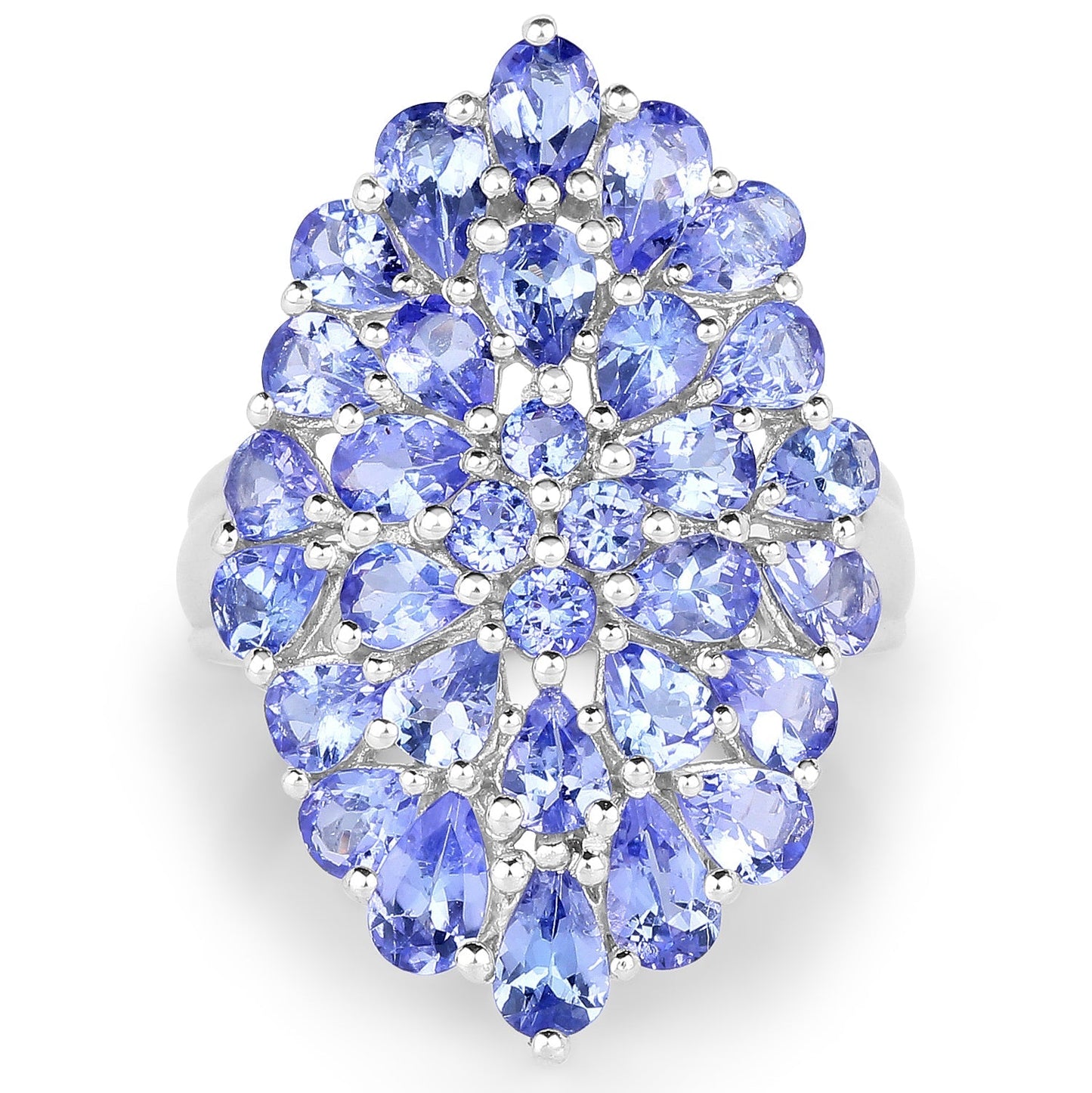 4.62 Carat Genuine Tanzanite .925 Sterling Silver Ring Bids.com