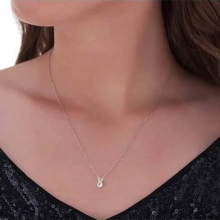 1/4 - 2 Ct T.W. Natural Diamond Solitaire Pendant in 14K White or Yellow Gold DailySale