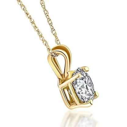 1/4 - 2 Ct T.W. Natural Diamond Solitaire Pendant in 14K White or Yellow Gold DailySale
