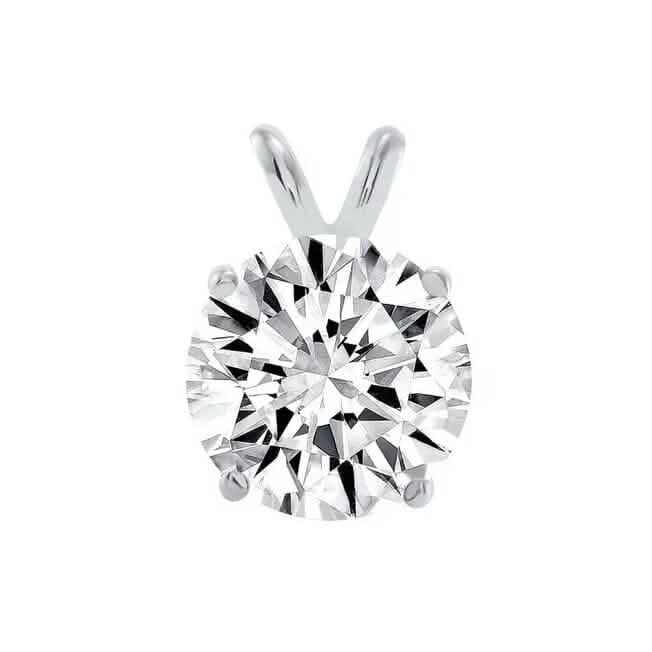 1/4 - 2 Ct T.W. Natural Diamond Solitaire Pendant in 14K White or Yellow Gold DailySale