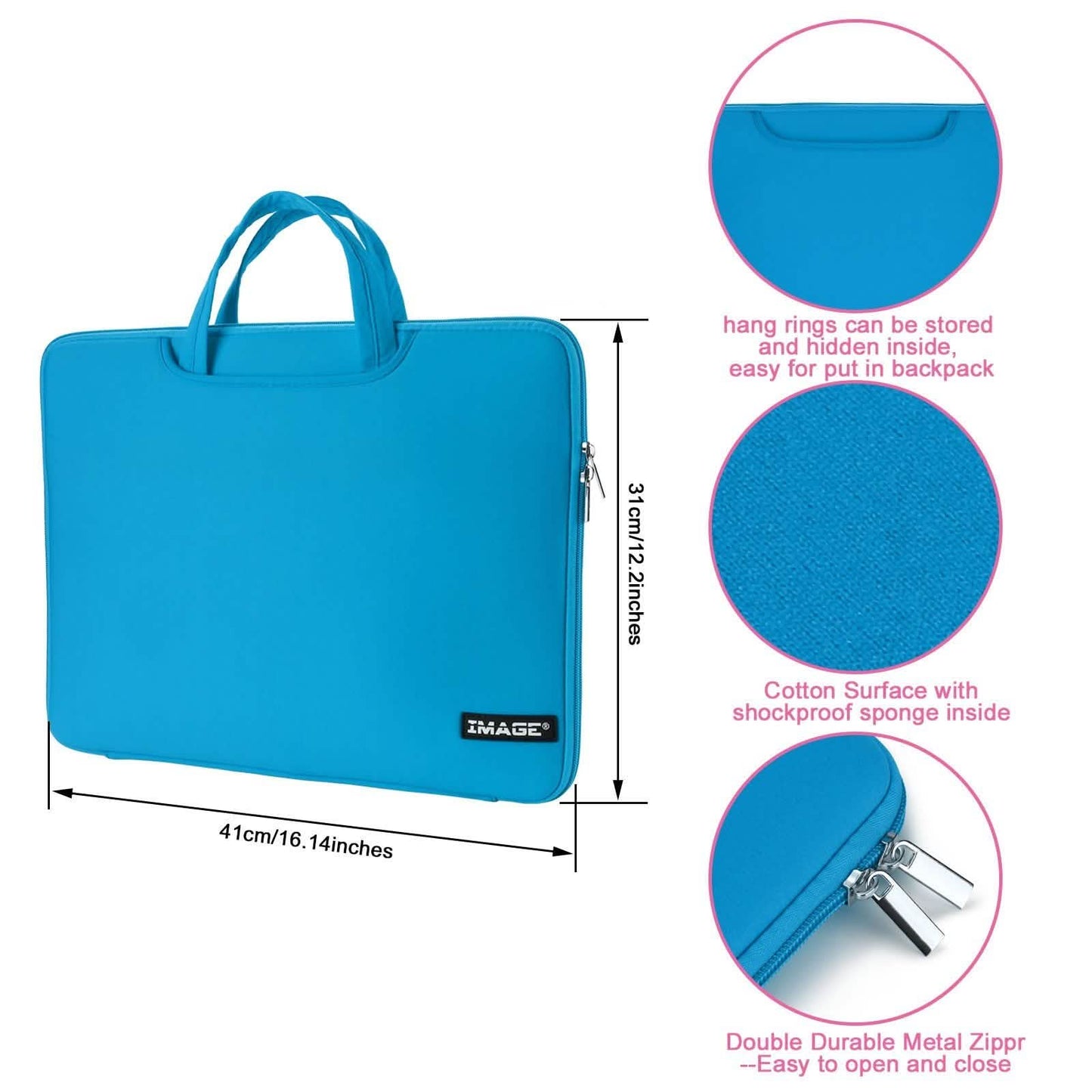 14-Inch Laptop Sleeve Travel Storage Case Pouch Cover with Pockets DailySale