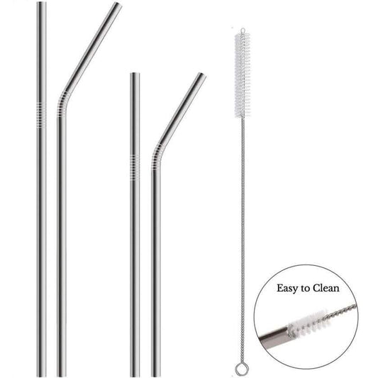 14-Piece: Stainless Steel Straw Set DailySale