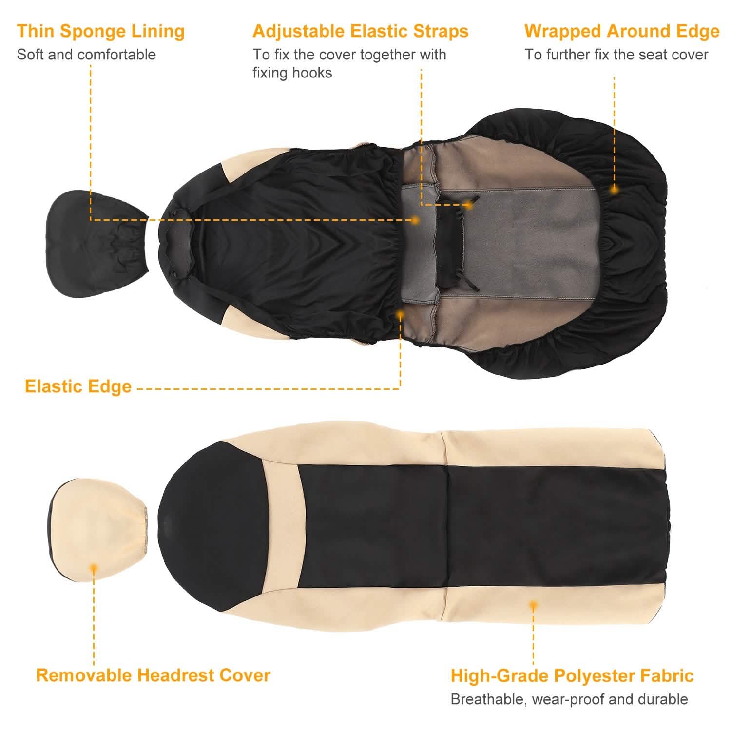 14-Pieces: Universal Auto Seat Cover Set DailySale