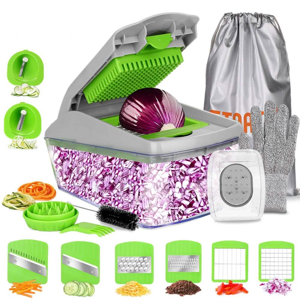 14-Pieces: Vegetable Spiralizer, Slicer, and Food Chopper DailySale