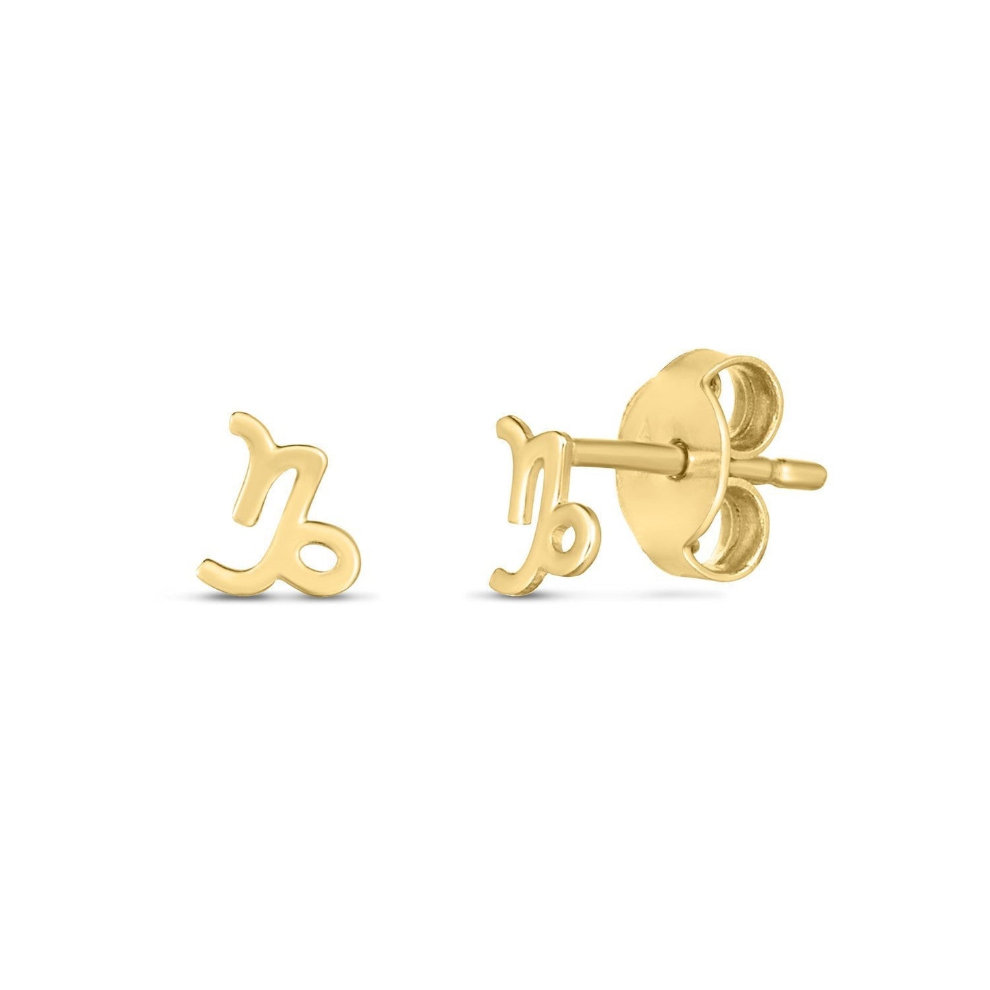 14k Yellow Gold Capricorn Stud Earrings Bids.com
