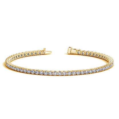 Lab Grown Round Diamond Tennis Bracelet in 14k Yellow Gold (3 cctw F/G  VS2/SI1) Bids.com