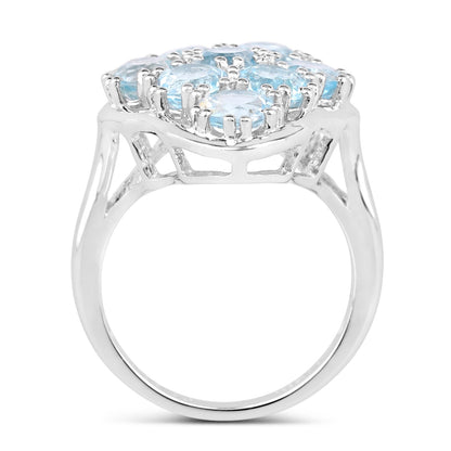 5.40 Carat Genuine Blue Topaz .925 Sterling Silver Ring Bids.com