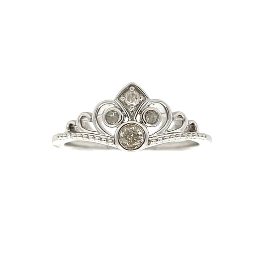 Genuine .17ct Diamond Ring Sterling Silver Bids.com