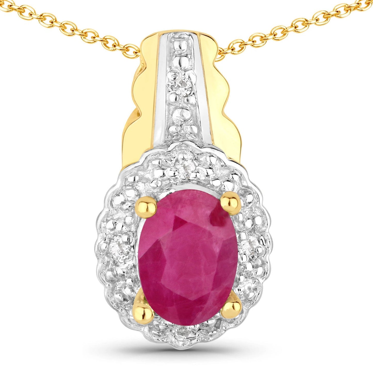 1.94 Carat Genuine Johnson Ruby and White Topaz .925 Sterling Silver Jewelry Set Bids.com