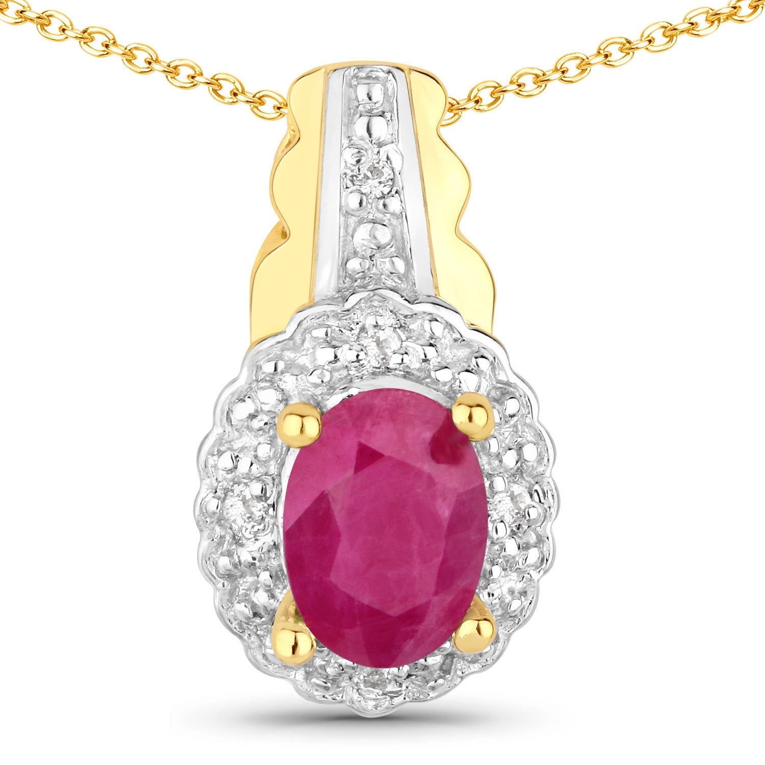 1.94 Carat Genuine Johnson Ruby and White Topaz .925 Sterling Silver Jewelry Set Bids.com
