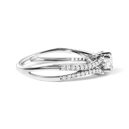 14K White Gold 5/8 Cttw Diamond Split Shank Engagement Ring  (G-H Color, VS2-SI1 Clarity) - Size 7 Bids.com