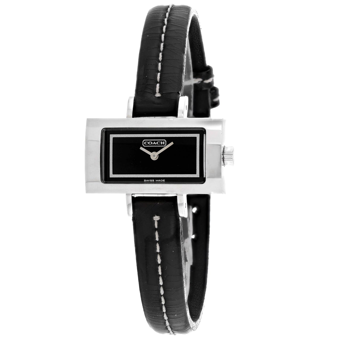 Coach Women's Black Leather Silver Quartz Bids.com