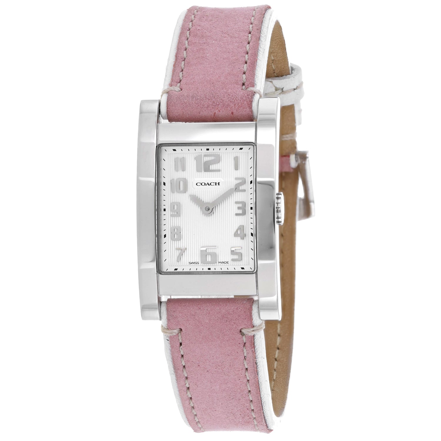 Coach Women's Pink Leather Silver Quartz Bids.com