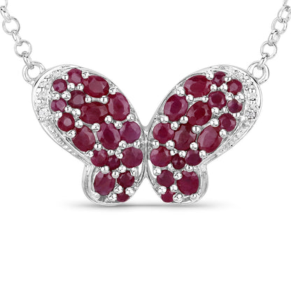 4.15 Carat Genuine Ruby and White Zircon .925 Sterling Silver Pendant Bids.com