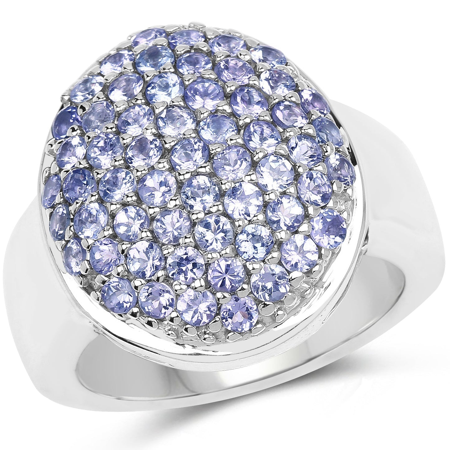 2.00 Carat Genuine Tanzanite .925 Sterling Silver Ring Bids.com