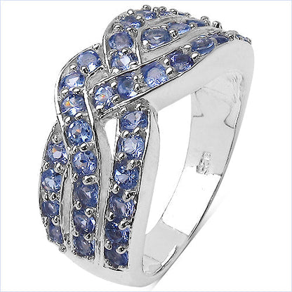 1.26 Carat Genuine Tanzanite .925 Sterling Silver Ring Bids.com