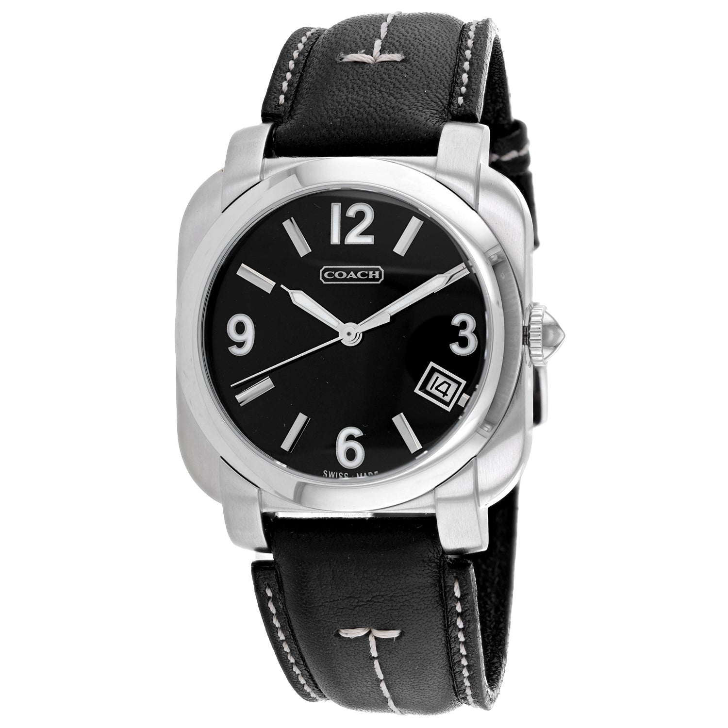 Coach Men's Black Leather Silver Quartz Bids.com