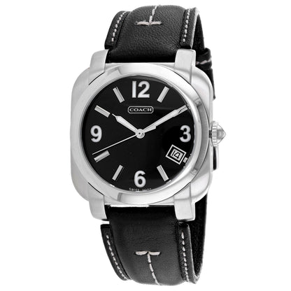 Coach Men's Black Leather Silver Quartz Bids.com