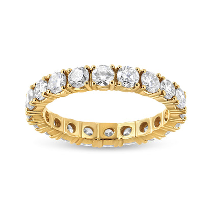 14K Yellow Gold 2.00 Cttw Shared Prong Set Round Cut Diamond Eternity Band (J-K Color, VS1-VS2 Clarity) - Ring Size 6.75 Bids.com