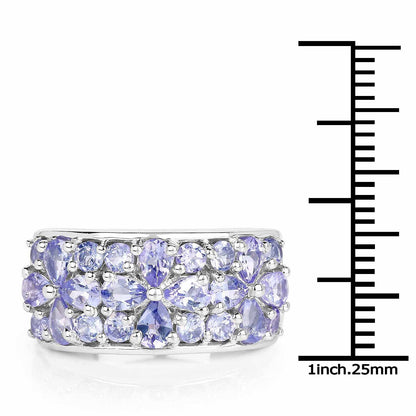2.52 Carat Genuine Tanzanite .925 Sterling Silver Ring Bids.com