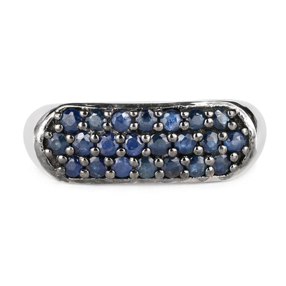 0.99 Carat Genuine Blue Sapphire .925 Sterling Silver Ring Bids.com