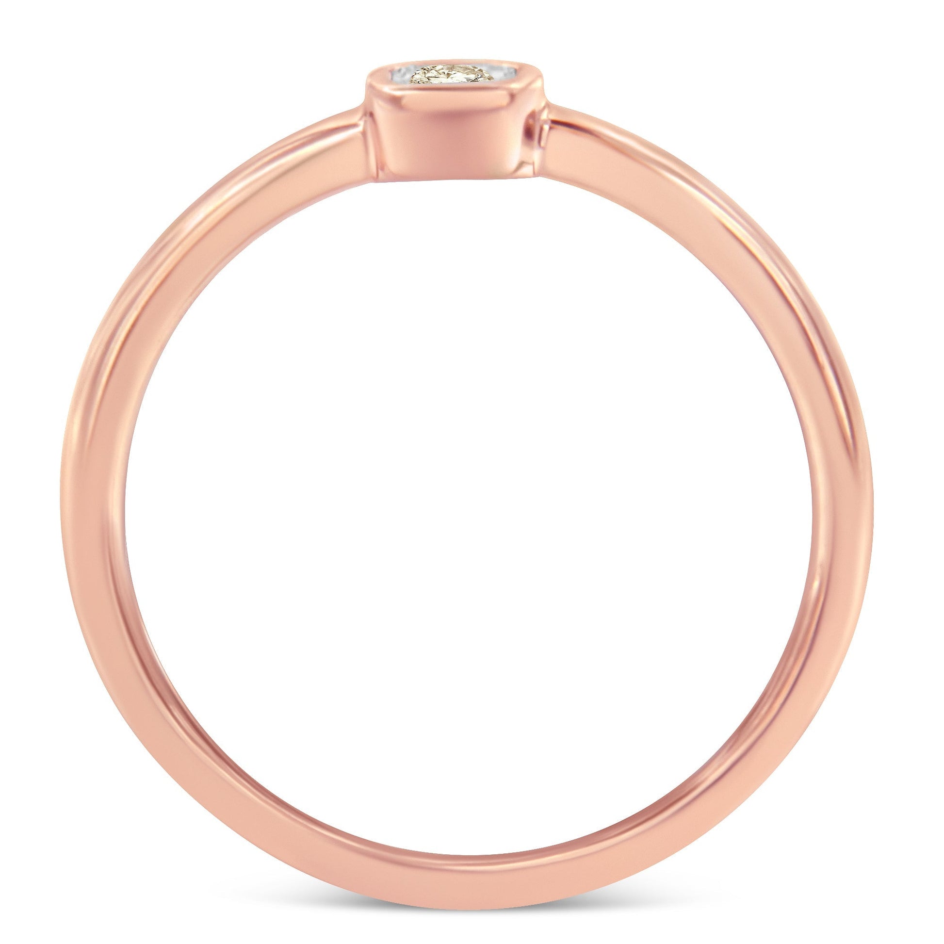 14K Rose Gold Plated .925 Sterling Silver 1/20 Carat Diamond Square Cushion-Shaped Miracle Set Petite Fashion Promise Ring (J-K Color, I1-I2 Clarity) - Size 6 Bids.com