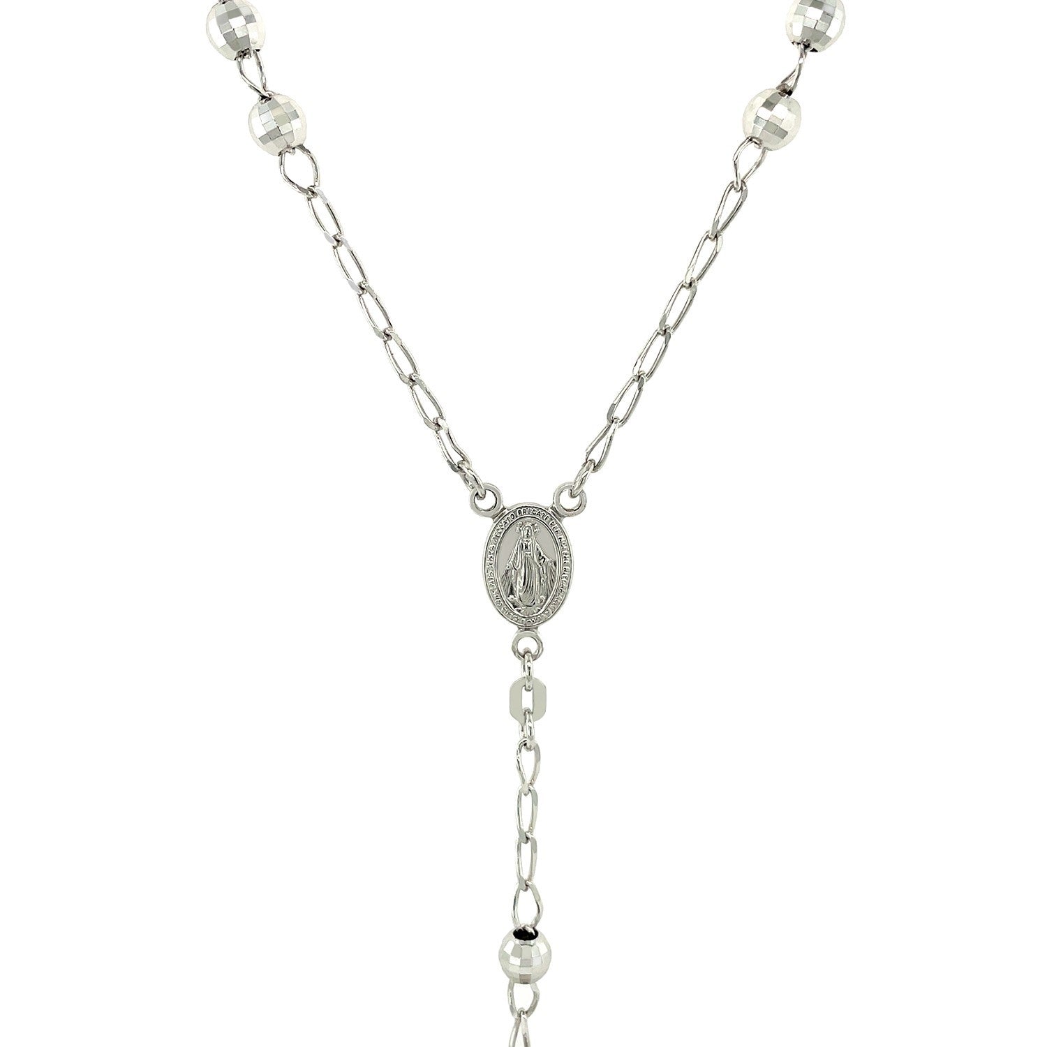 Rosary Chain and Large Bead Necklace in Sterling Silver Bids.com