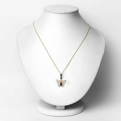 0.92 Carat Genuine Blue Sapphire and White Zircon .925 Sterling Silver Pendant Bids.com