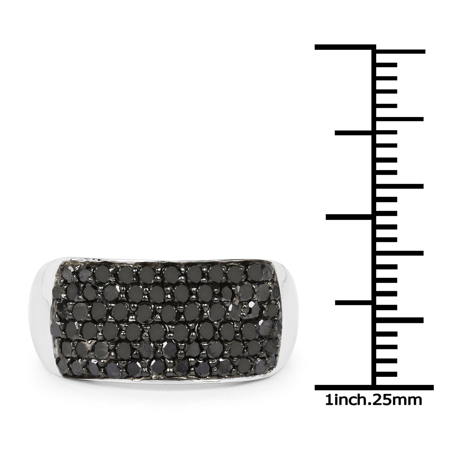 1.21 Carat Genuine Black Diamond .925 Sterling Silver Ring Bids.com
