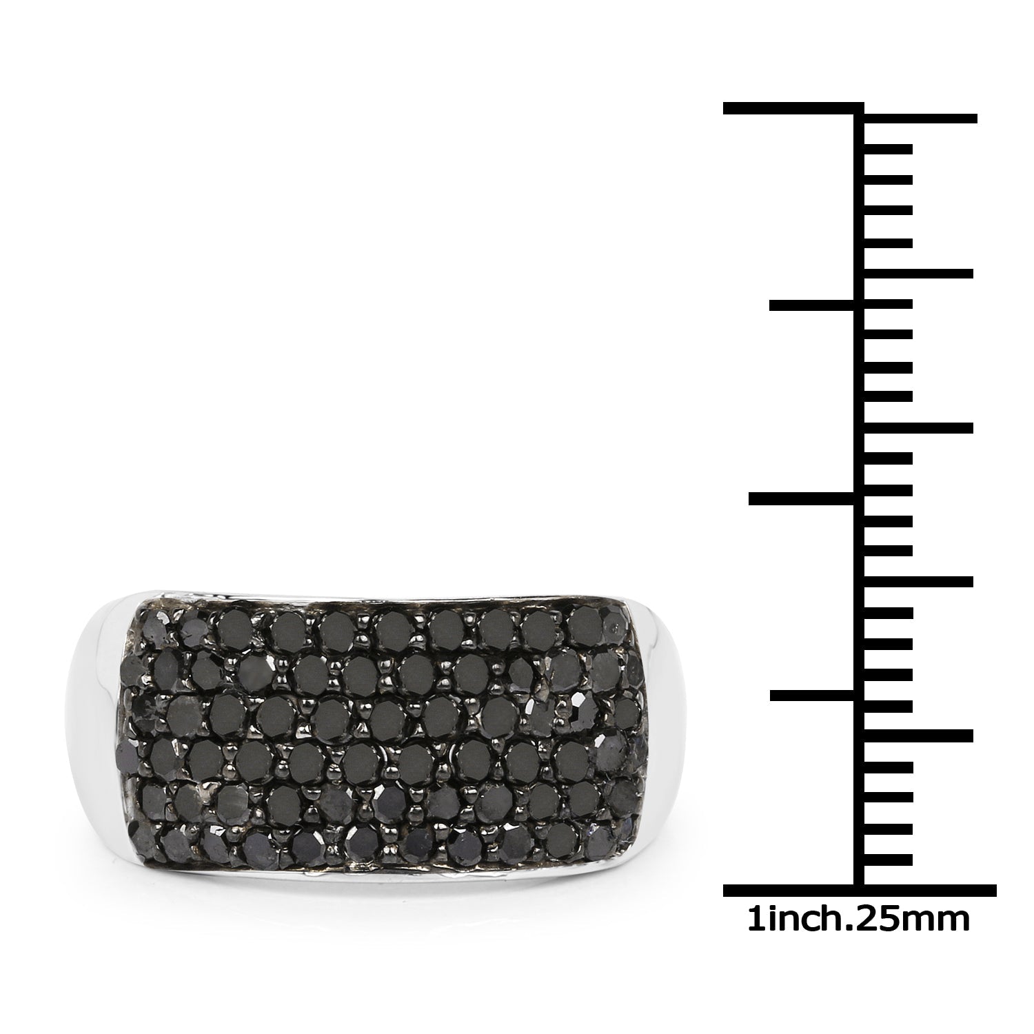 1.21 Carat Genuine Black Diamond .925 Sterling Silver Ring Bids.com