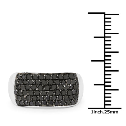 1.21 Carat Genuine Black Diamond .925 Sterling Silver Ring Bids.com