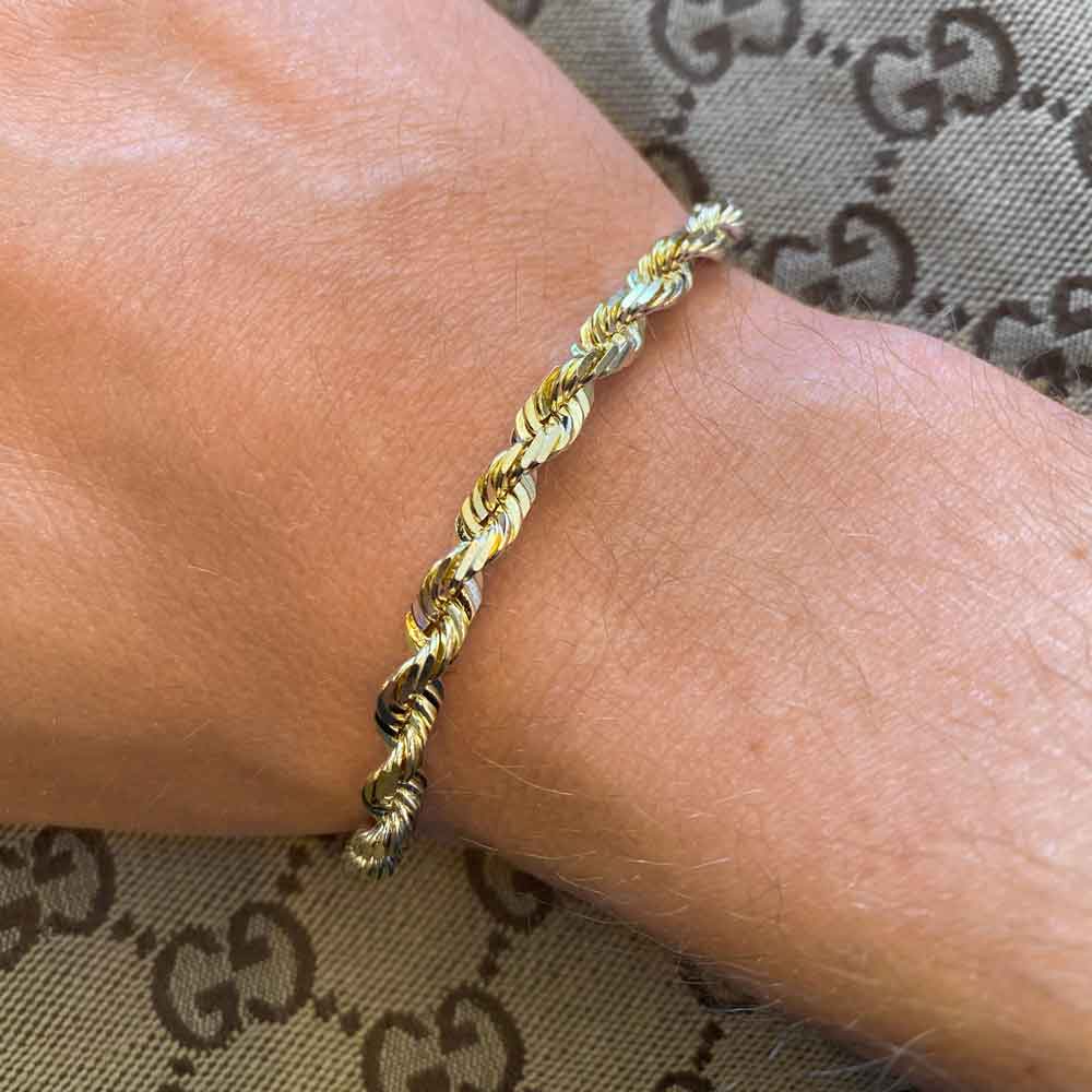 14K 4mm Genuine Solid Yellow Gold Rope Necklace Chain DailySale
