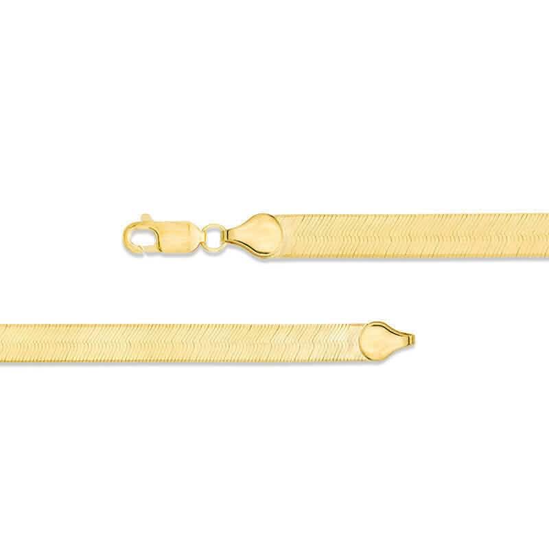 14K 6mm Solid Yellow Gold High Polished Herringbone Necklace Chain DailySale