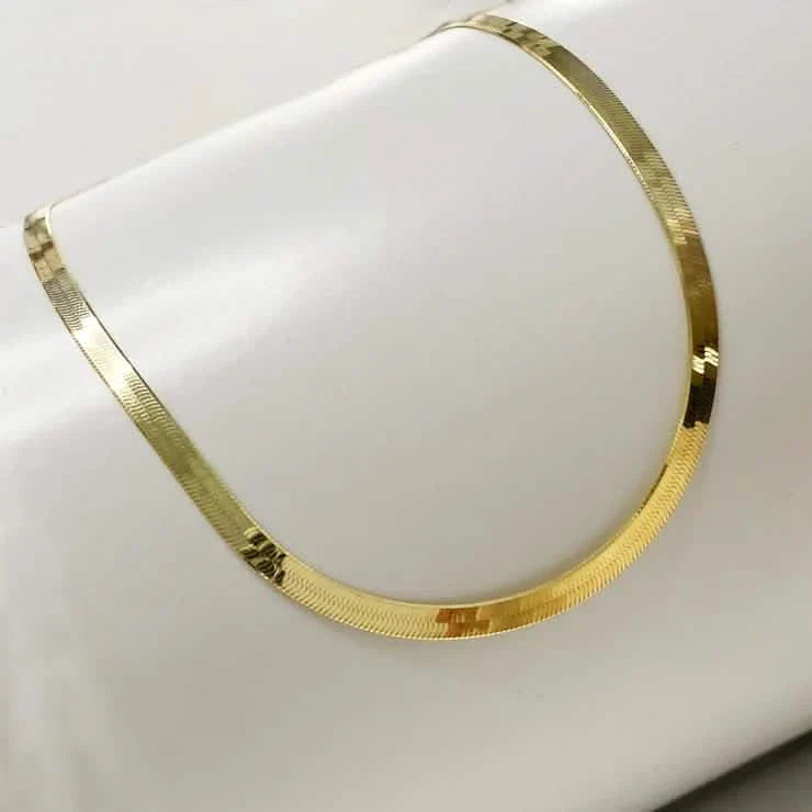 14K Flat Snake Choker Necklace 16" DailySale