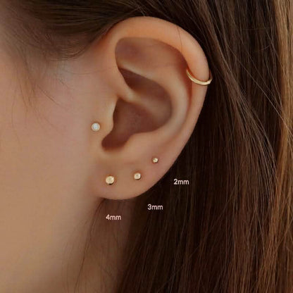 14K Genuine Solid Yellow Gold Ball Earrings DailySale