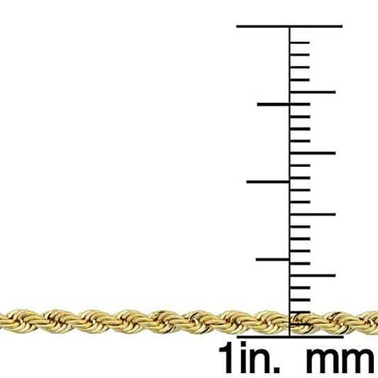 14K Gold 1.5MM Diamond Cut Rope Chain Necklace for Men and Women DailySale