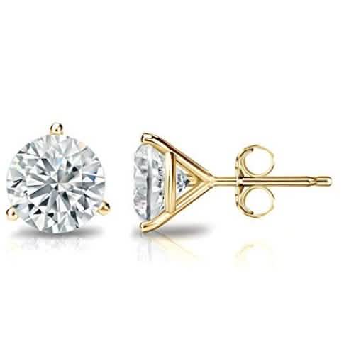 14K Gold 4MM Round Cut Crystal Studs DailySale