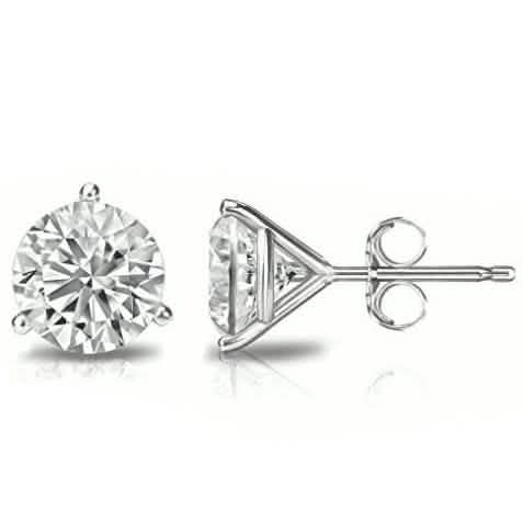 14K Gold 4MM Round Cut Crystal Studs DailySale