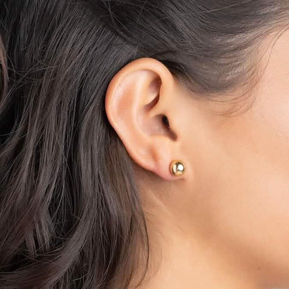 14k Gold Ball Stud Earrings, High Polish Finish Ball Studs DailySale