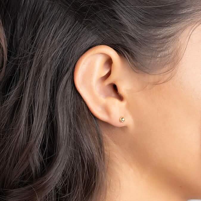 14k Gold Ball Stud Earrings, High Polish Finish Ball Studs DailySale