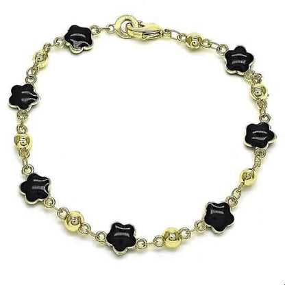 14k Gold Filled High Polish Finish Enamel Flower Bracelet DailySale