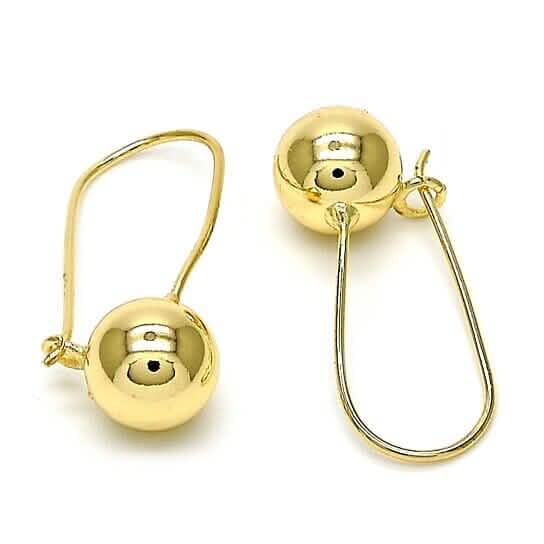 14K Gold Filled High Polish Finish Leverback Earring, Ball Design, Polished Finish, Golden Tone DailySale