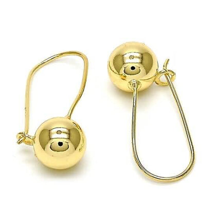 14K Gold Filled High Polish Finish Leverback Earring, Ball Design, Polished Finish, Golden Tone DailySale