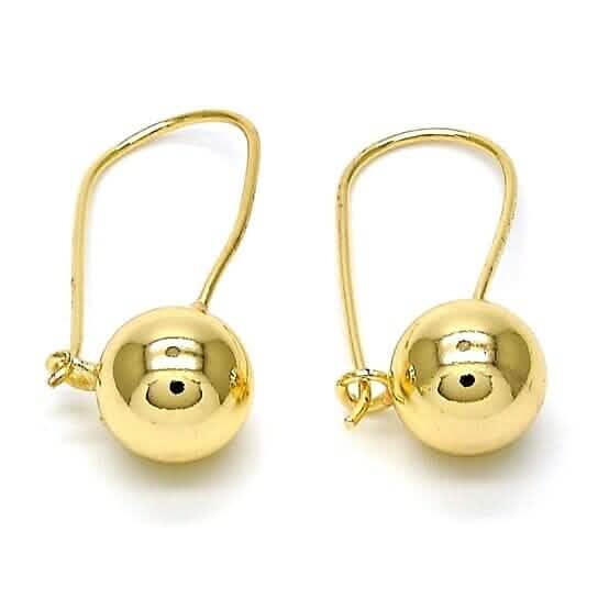 14K Gold Filled High Polish Finish Leverback Earring, Ball Design, Polished Finish, Golden Tone DailySale