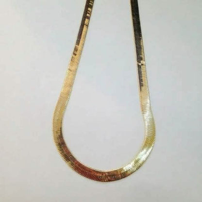 14K Gold High Polish Finish Flat Herringbone Chain Necklace DailySale