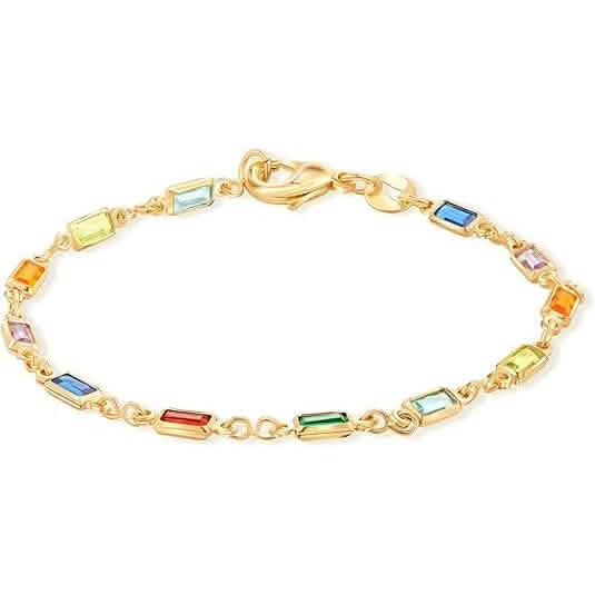 14K Gold Multicolor Crystal Bracelet DailySale