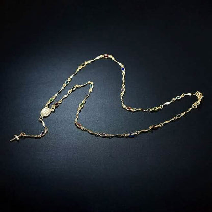 14K Gold Multicolor Virgin Mary Necklace DailySale