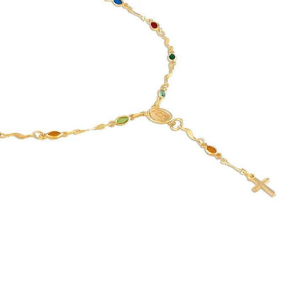 14K Gold Multicolor Virgin Mary Necklace DailySale